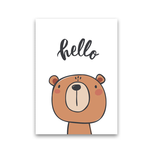 Hello Bear Modern Print Animal Art Print Print Only