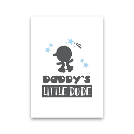 Daddy&#39;s Little Dude Framed Nursey Wall Art Print Print Only