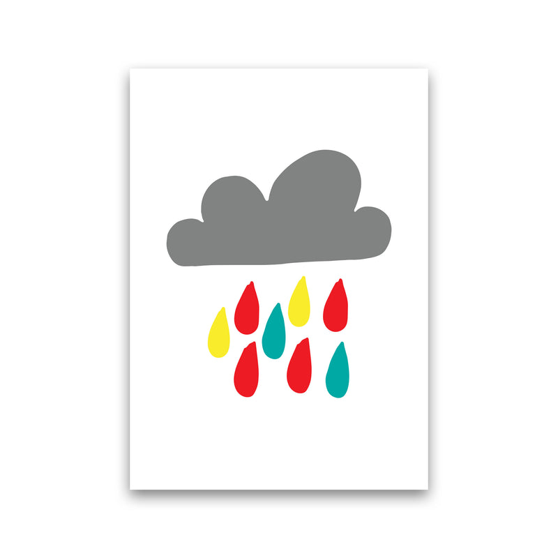 Grey Rain Cloud Framed Nursey Wall Art Print Print Only