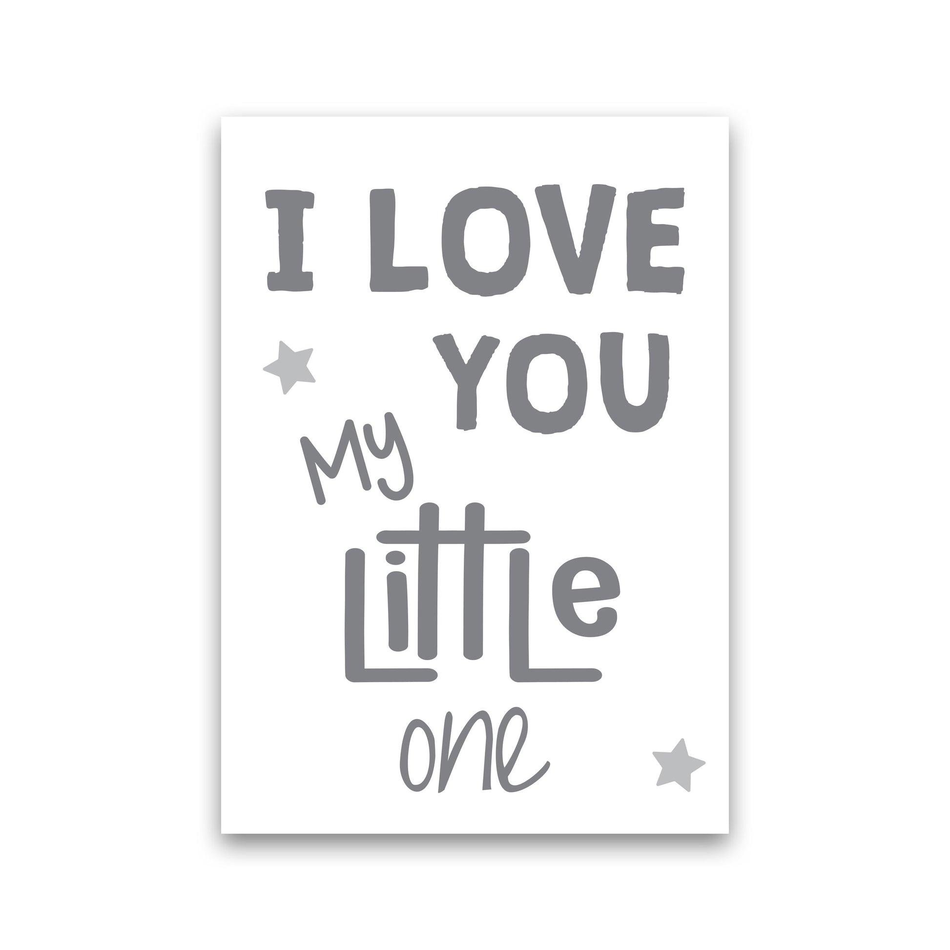 I Love You Little One Grey Framed Nursey Wall Art Print Print Only