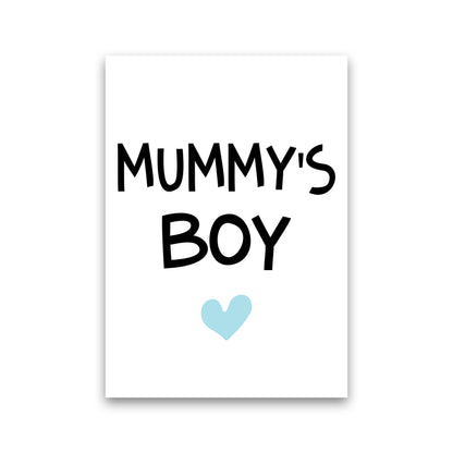 Mummy&#39;s Boy Blue Framed Nursey Wall Art Print Print Only