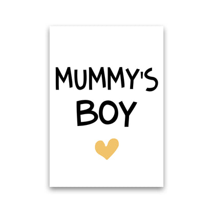 Mummy&#39;s Boy Mustard Framed Nursey Wall Art Print Print Only