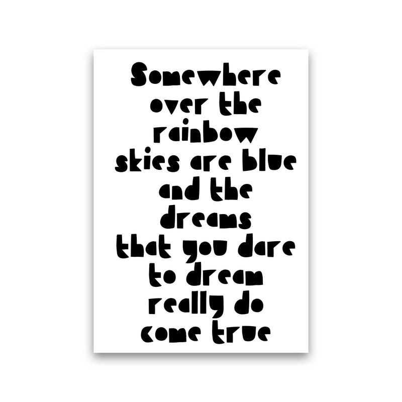 Somewhere Over The Rainbow Black Modern Print Print Only