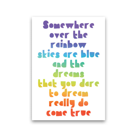 Somewhere Over The Rainbow Multi Modern Print Print Only