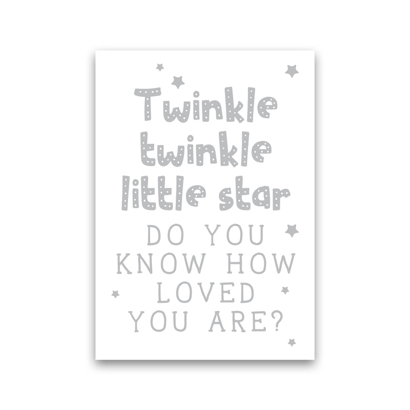 Twinkle Twinkle Little Star Grey Framed Nursey Wall Art Print Print Only