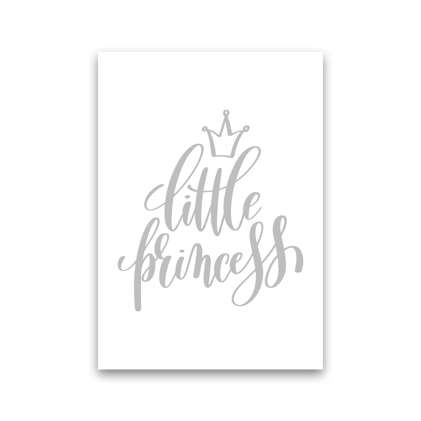 Little Princess Grey Framed Nursey Wall Art Print Print Only