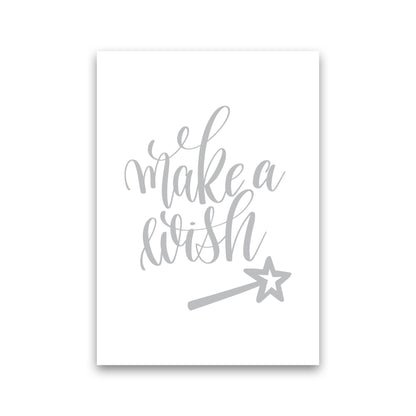 Make A Wish Grey Framed Typography Wall Art Print Print Only