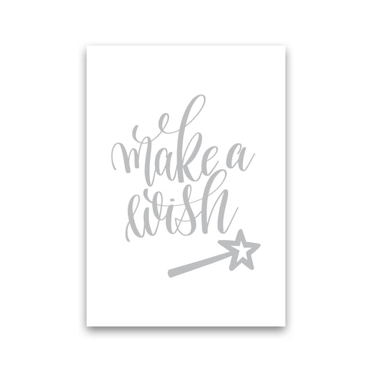Make A Wish Grey Framed Typography Wall Art Print Print Only