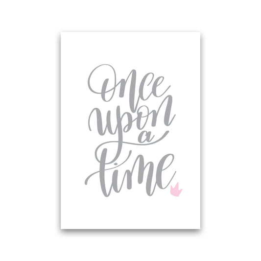 Once Upon A Time Grey Framed Typography Wall Art Print Print Only