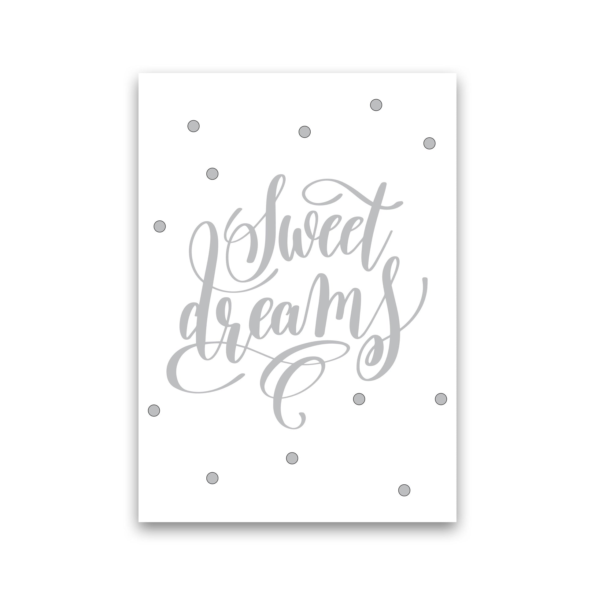 Sweet Dreams Grey Framed Nursey Wall Art Print Print Only
