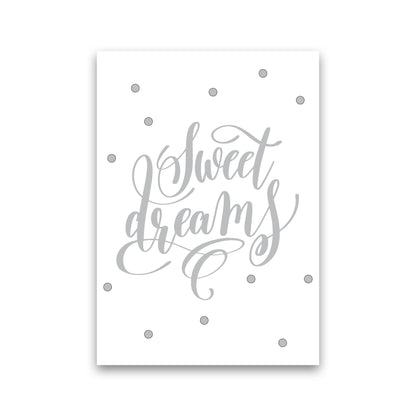 Sweet Dreams Grey Framed Nursey Wall Art Print Print Only