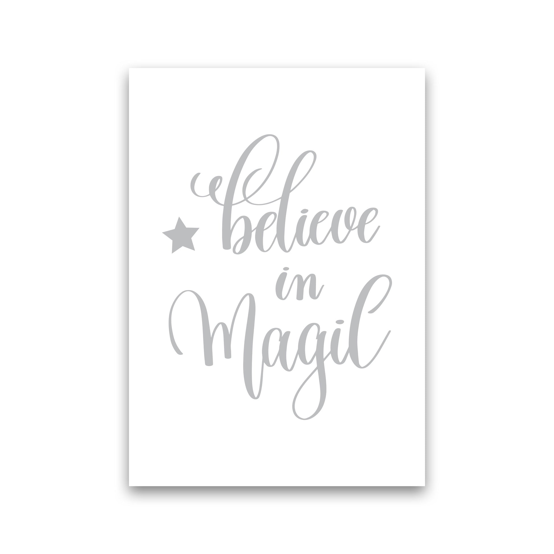 Believe In Magic Grey Framed Typography Wall Art Print Print Only