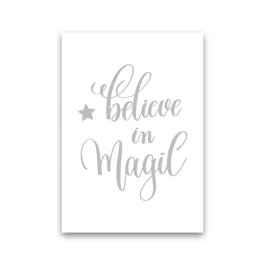 Believe In Magic Grey Framed Typography Wall Art Print Print Only
