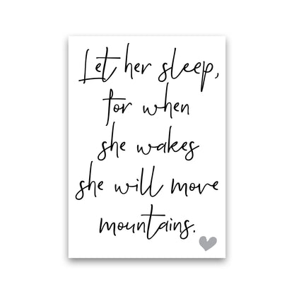 Let Her Sleep Framed Typography Wall Art Print Print Only