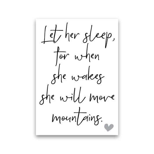Let Her Sleep Framed Typography Wall Art Print Print Only