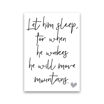 Let Him Sleep Framed Typography Wall Art Print Print Only