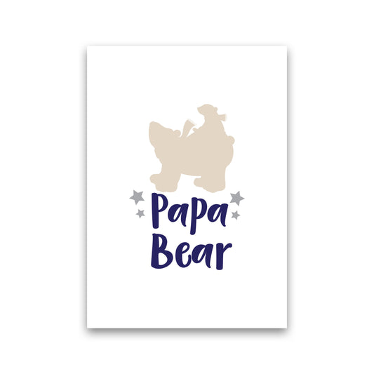 Papa Bear Framed Nursey Wall Art Print Print Only