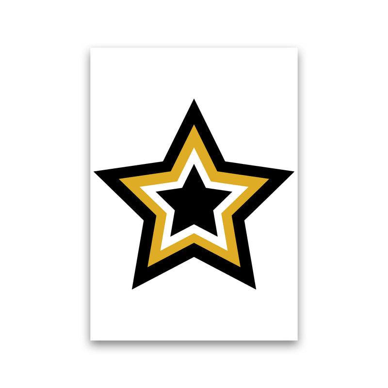 Mustard And Black Layered Star Modern Print Print Only