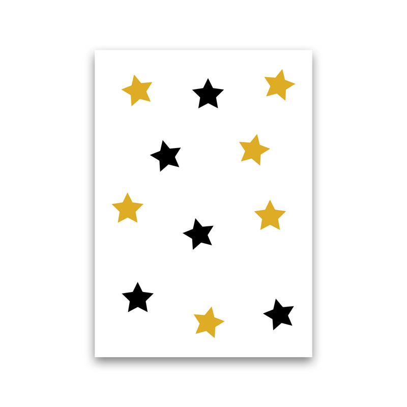 Mustard And Black Stars Modern Print Print Only