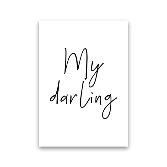 My Darling Framed Typography Wall Art Print Print Only