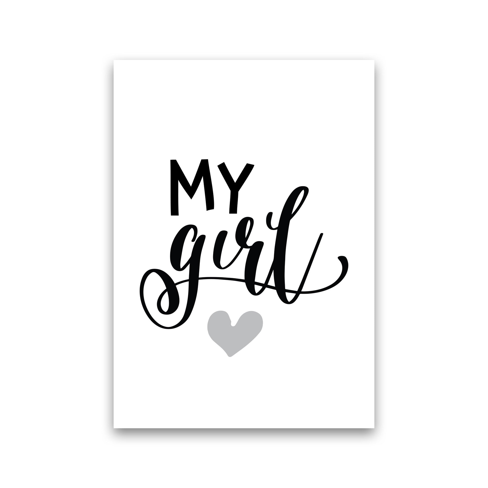 My Girl Black Framed Nursey Wall Art Print Print Only