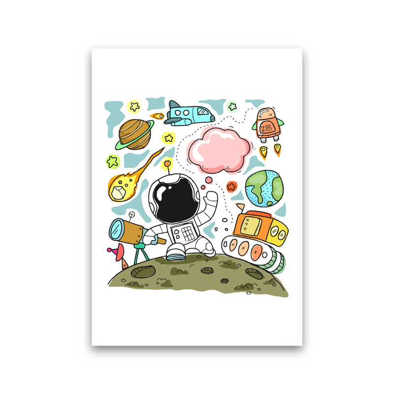 Space Illustration Framed Nursey Wall Art Print Print Only