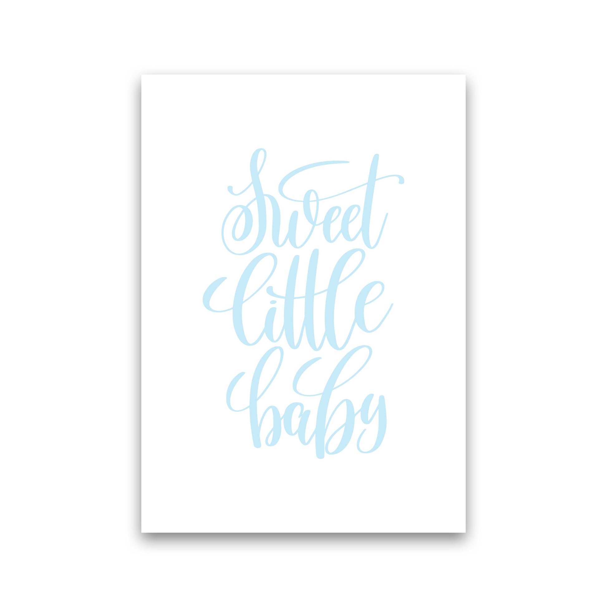 Sweet Little Baby Blue Framed Nursey Wall Art Print Print Only