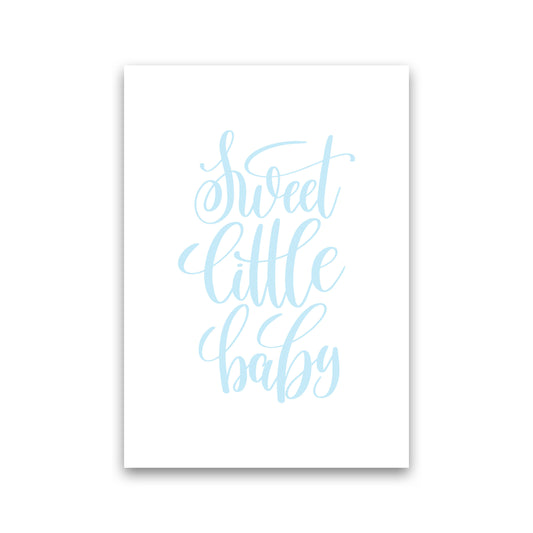 Sweet Little Baby Blue Framed Nursey Wall Art Print Print Only