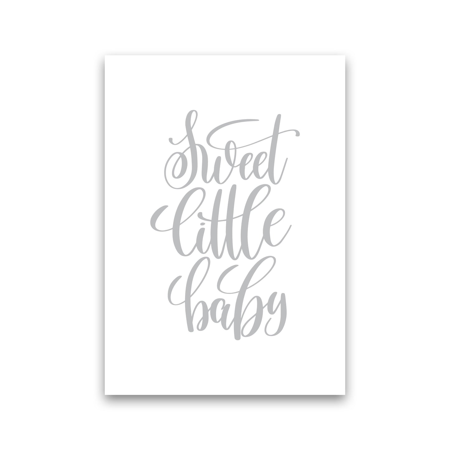 Sweet Little Baby Grey Framed Nursey Wall Art Print Print Only