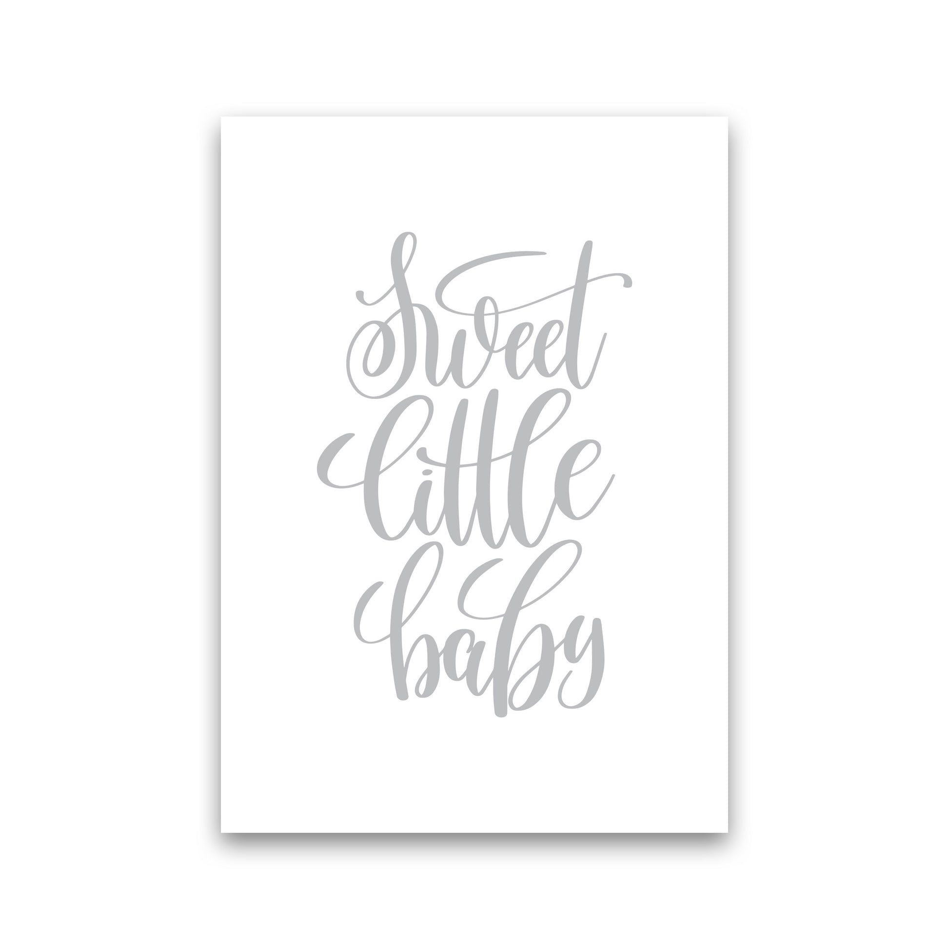 Sweet Little Baby Grey Framed Nursey Wall Art Print Print Only