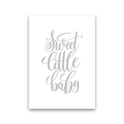 Sweet Little Baby Grey Framed Nursey Wall Art Print Print Only