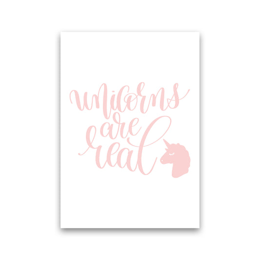 Unicorns Are Real Pink Modern Art Print, Framed Childrens Nursey Poster Print Only