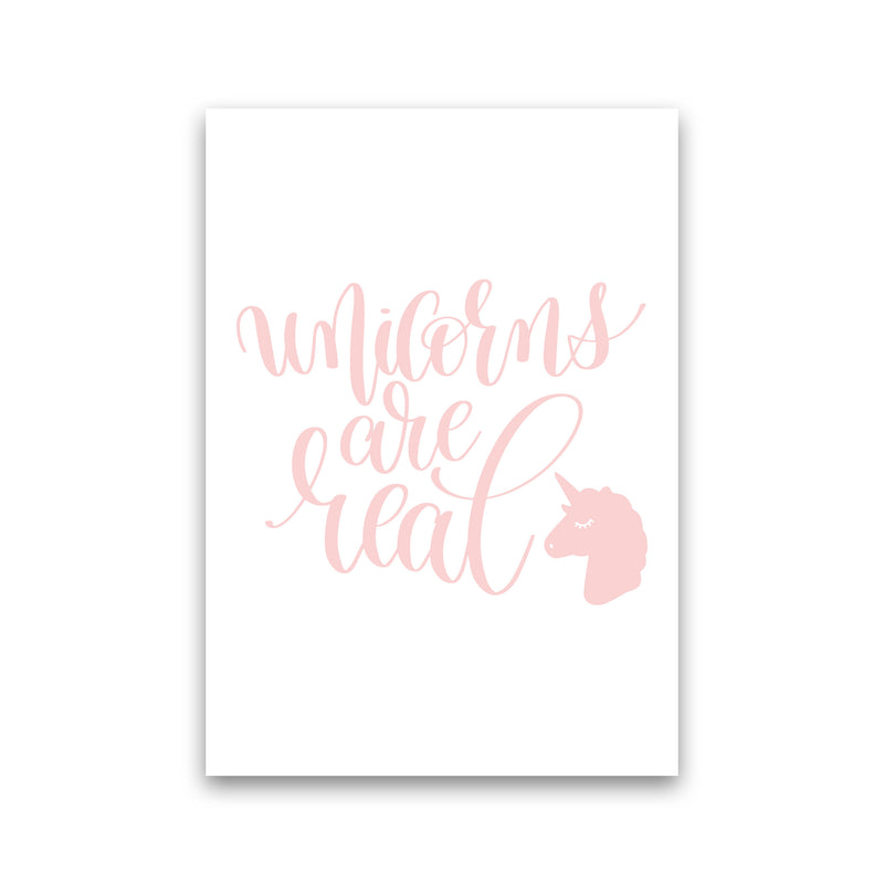 Unicorns Are Real Pink Modern Art Print, Framed Childrens Nursey Poster Print Only