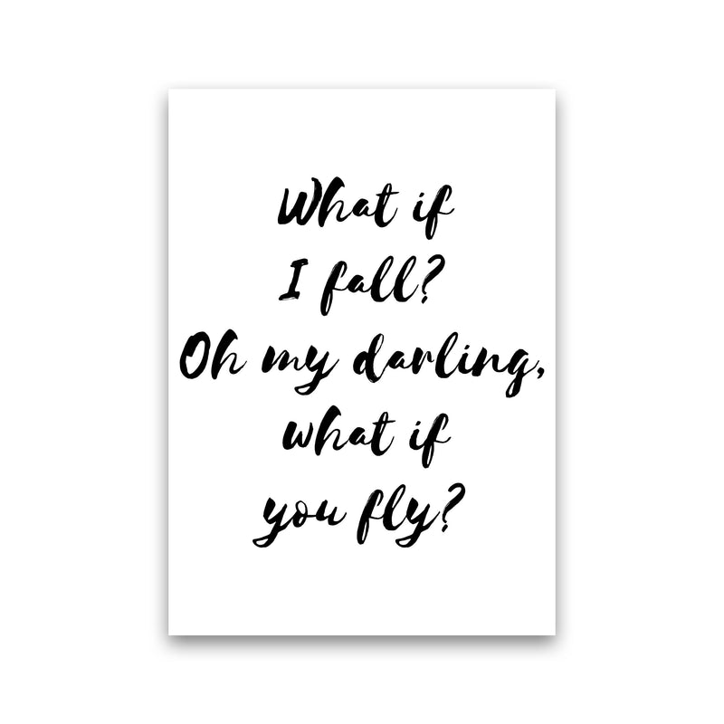 What If I Fall? Black Modern Print Print Only