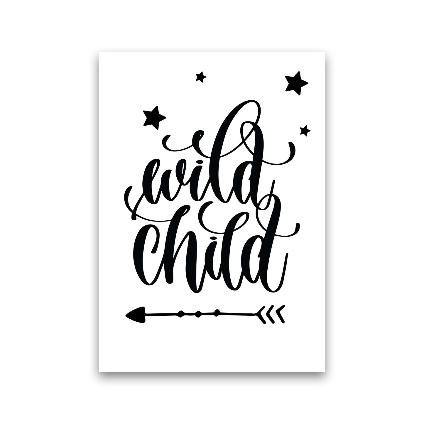 Wild Child Black Framed Nursey Wall Art Print Print Only