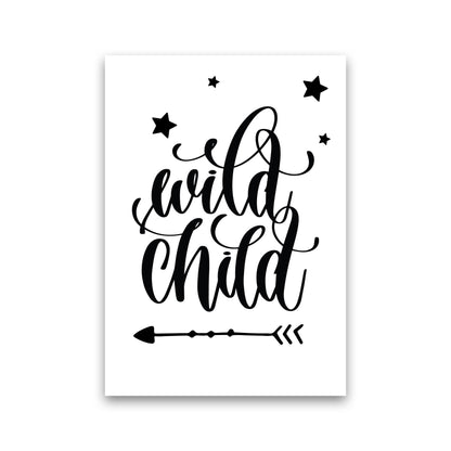 Wild Child Black Framed Nursey Wall Art Print Print Only