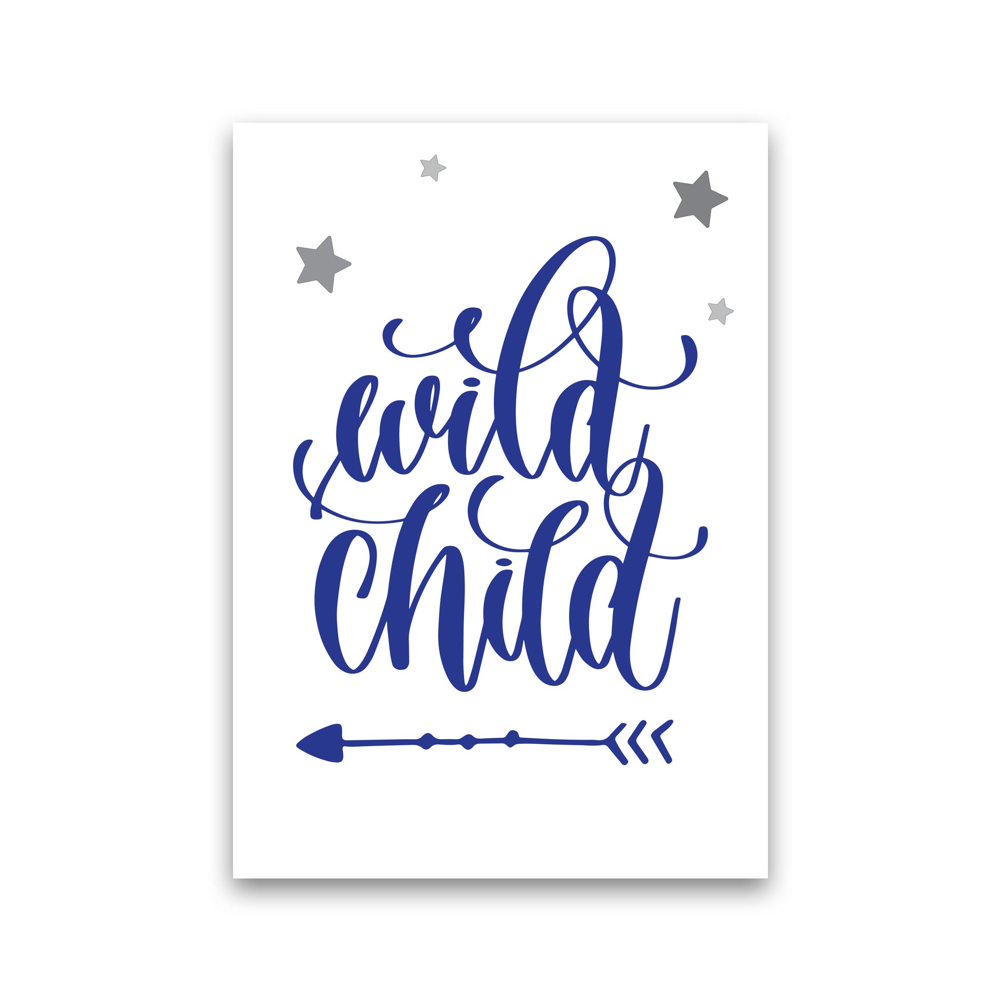 Wild Child Navy Framed Nursey Wall Art Print Print Only