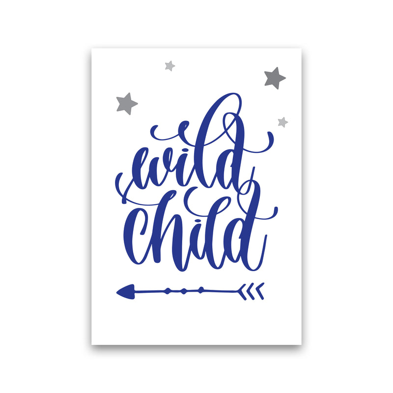 Wild Child Navy Framed Nursey Wall Art Print Print Only
