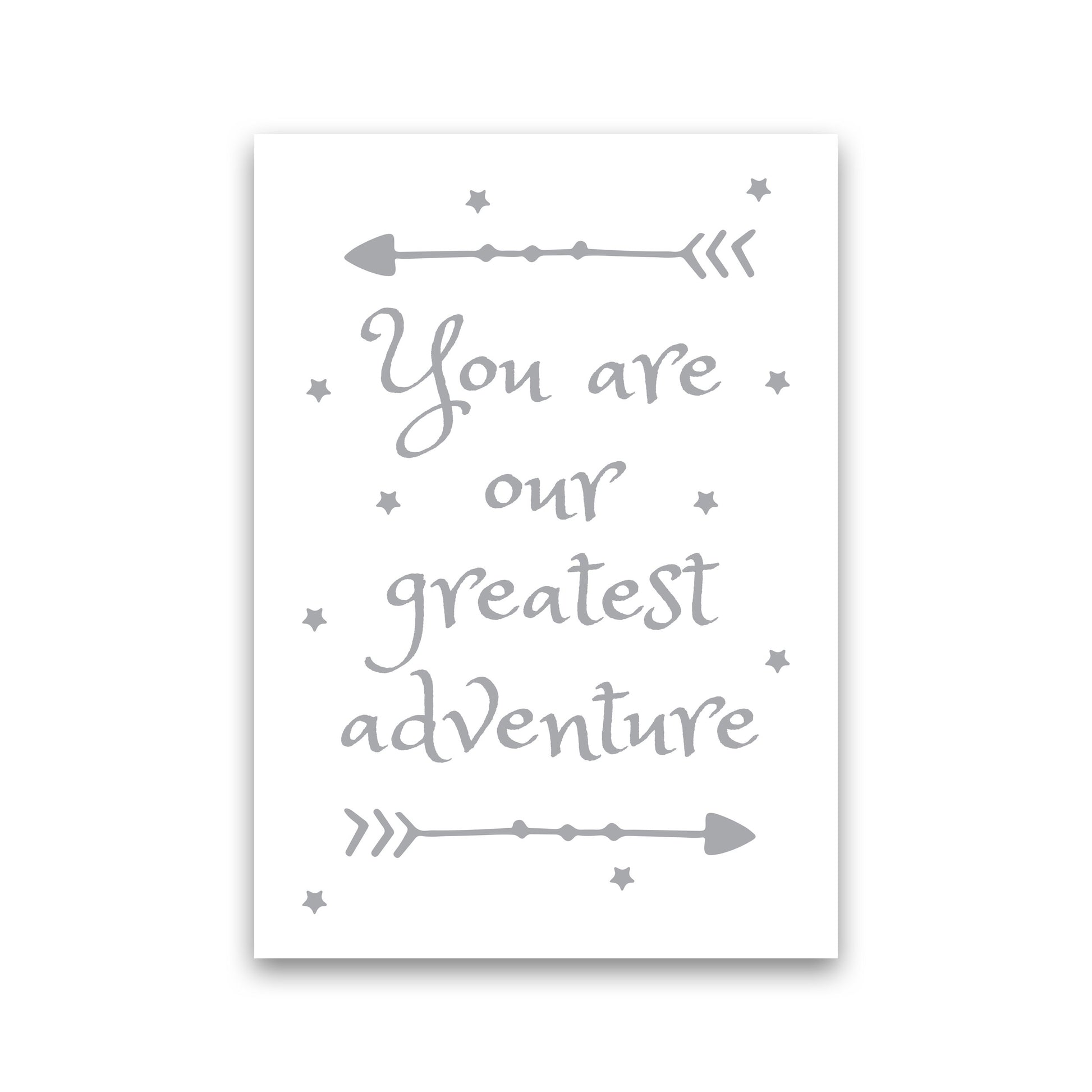 You Are Our Greatest Adventure Grey Modern Print Print Only