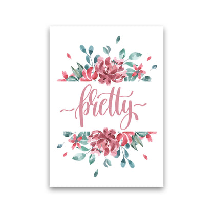 Pretty Pink Floral Framed Typography Wall Art Print Print Only