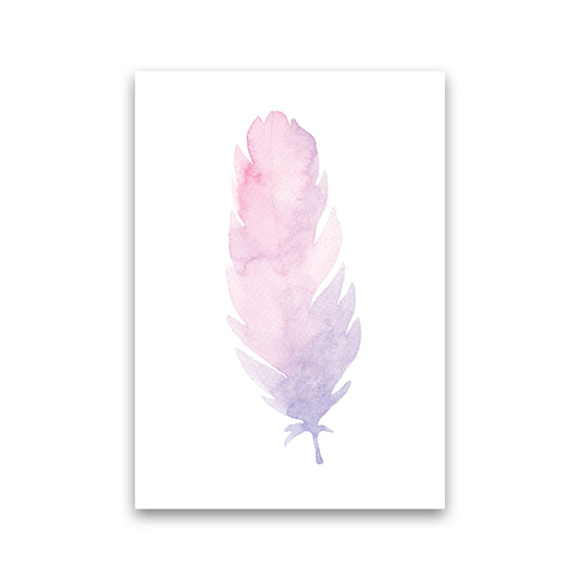 Pink Watercolour Feather Modern Print Print Only