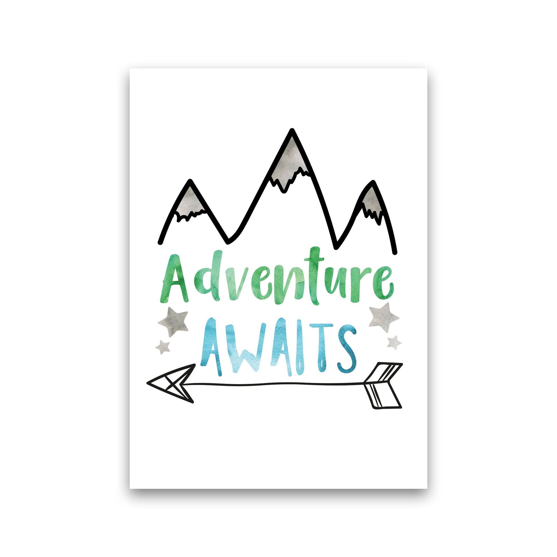Adventure Awaits Watercolour Modern Print Print Only