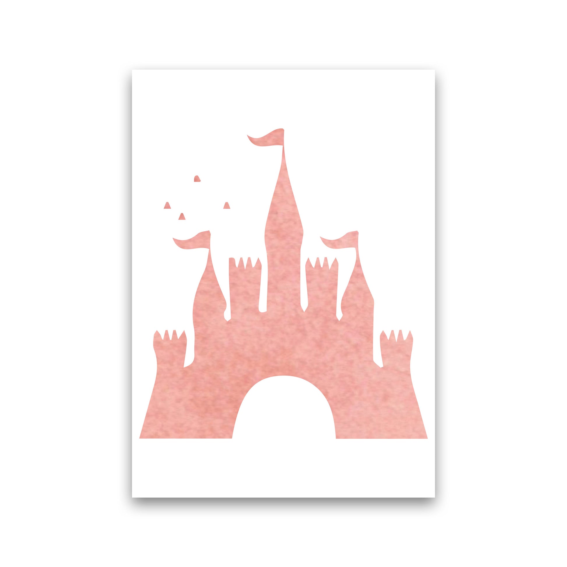 Peach Castle Watercolour Modern Print Print Only