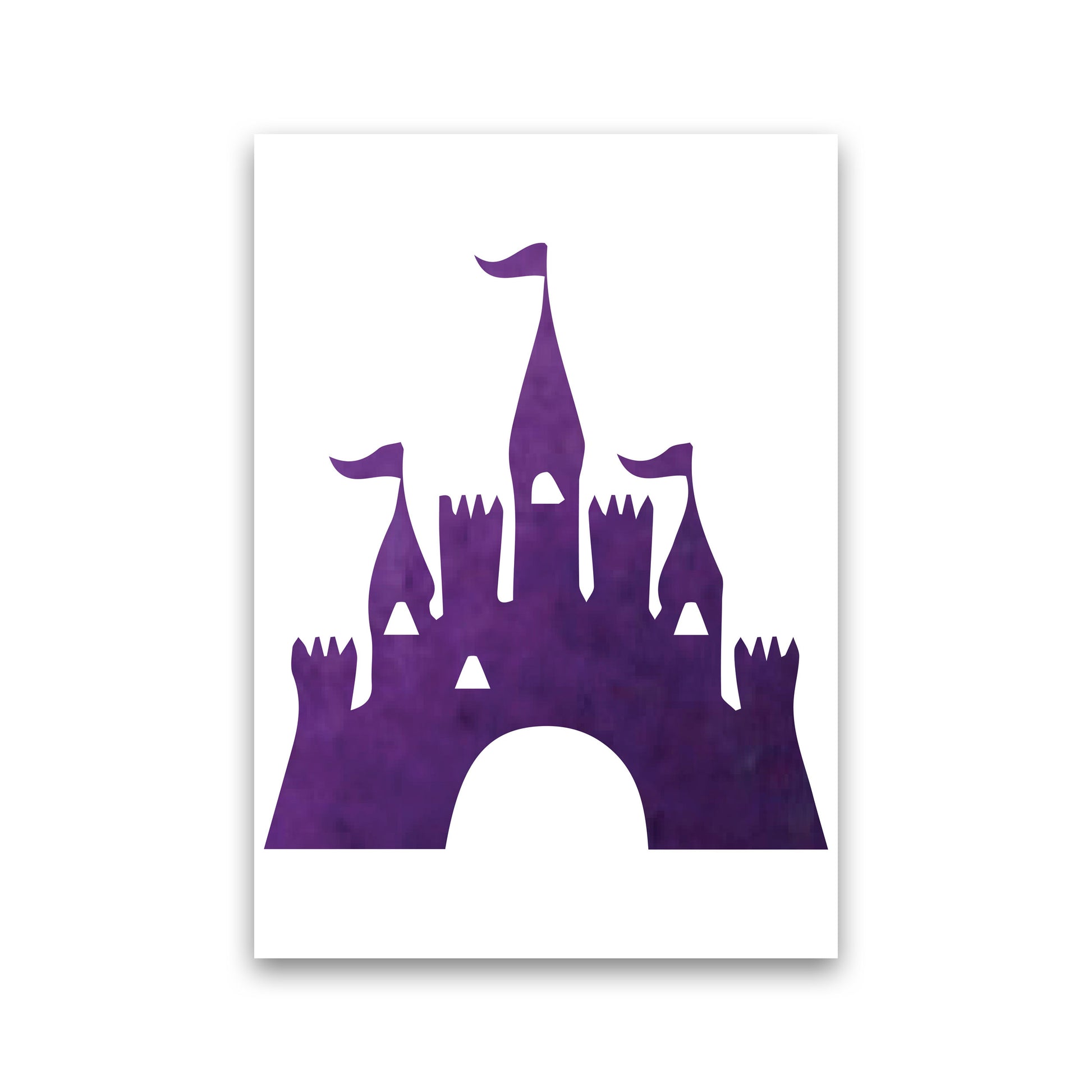 Purple Castle Watercolour Modern Print Print Only