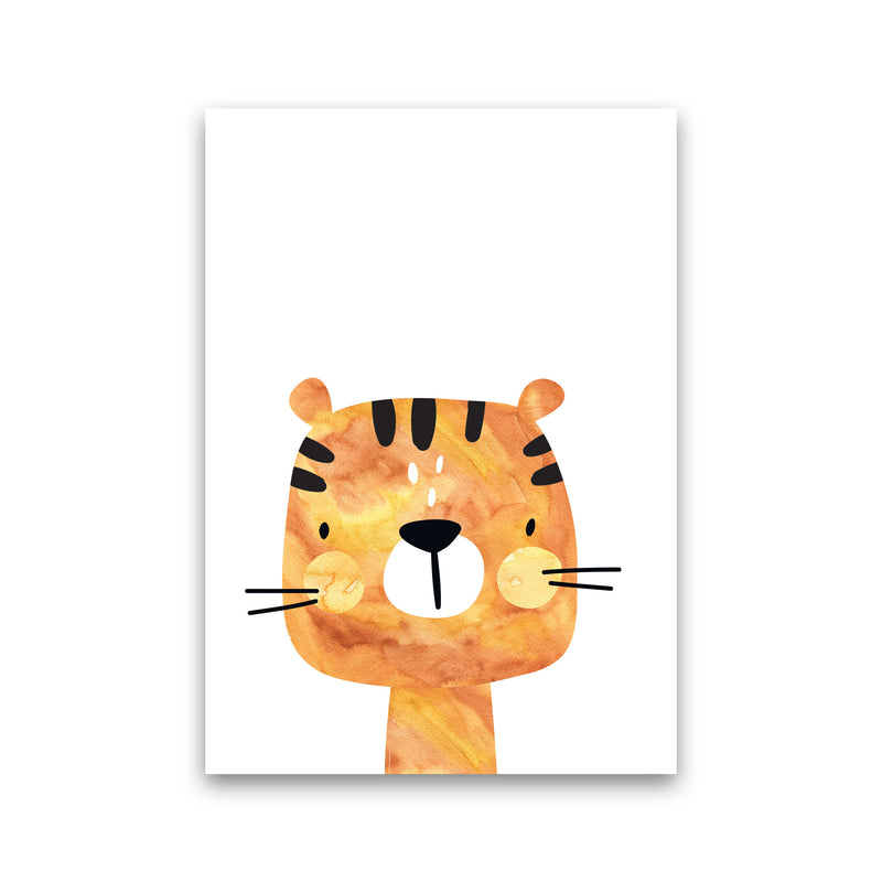 Scandi Tiger Watercolour Framed Nursey Wall Art Print Print Only