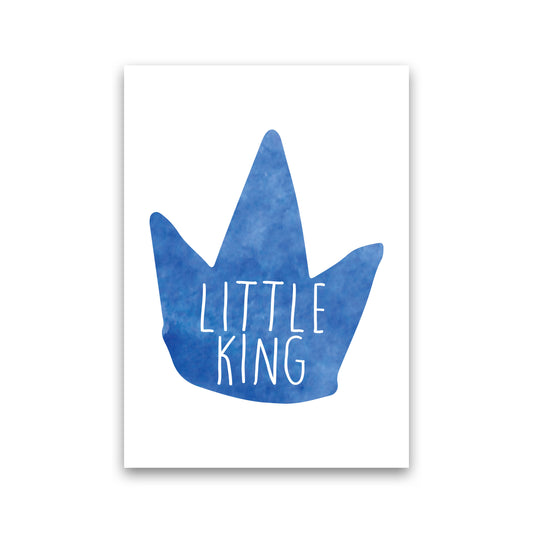 Little King Blue Crown Watercolour Modern Print Print Only
