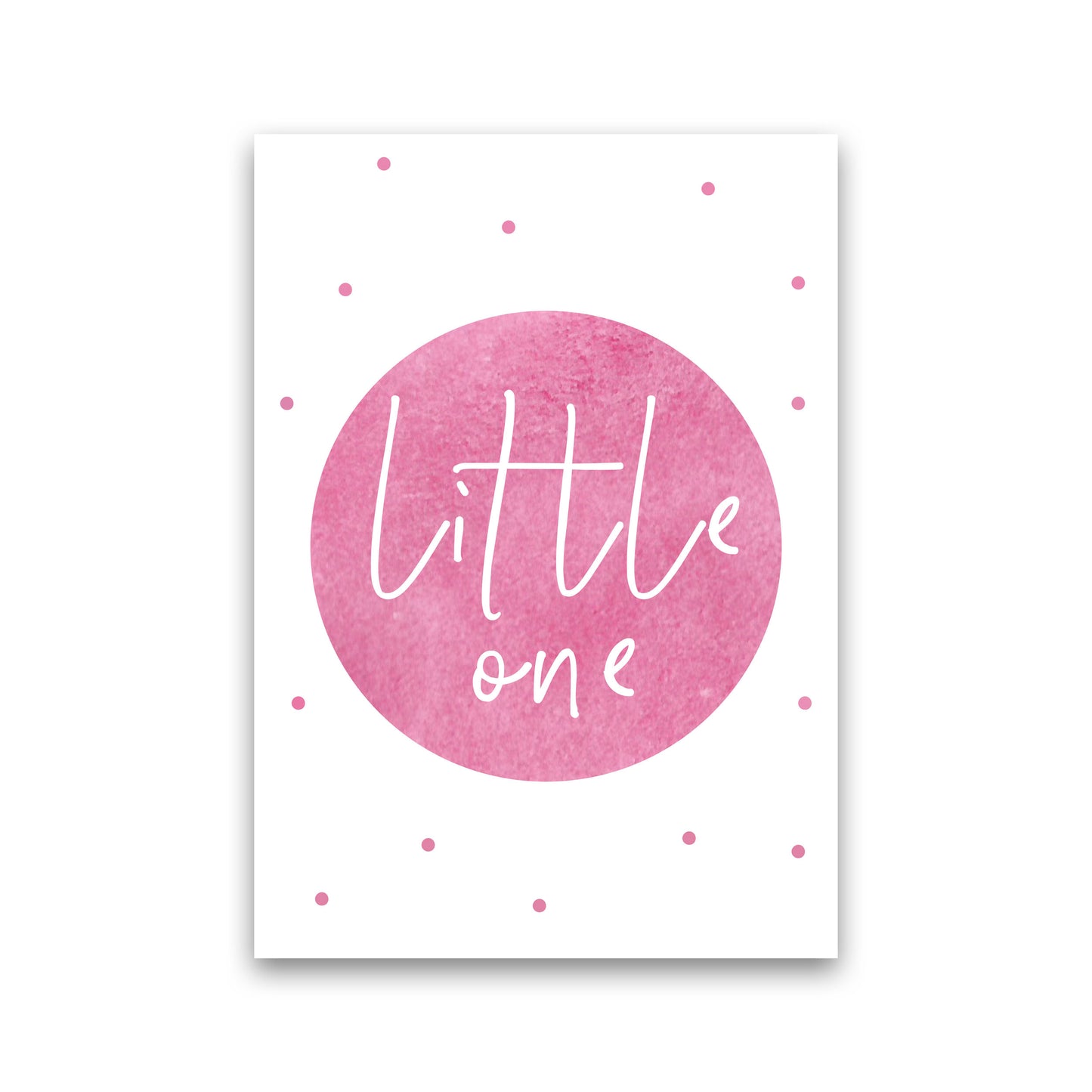 Little One Pink Watercolour Modern Print Print Only