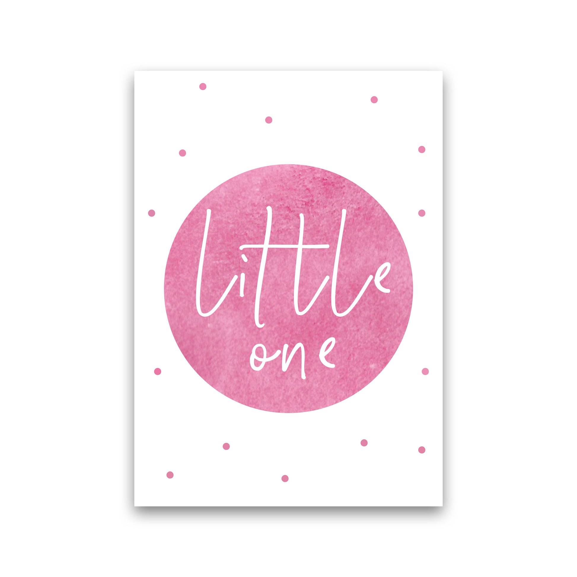 Little One Pink Watercolour Modern Print Print Only