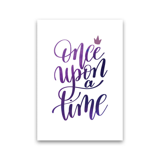 Once Upon A Time Purple Watercolour Modern Print Print Only