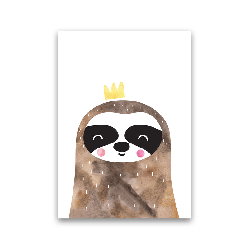 Scandi Brown Sloth Watercolour Framed Nursey Wall Art Print Print Only
